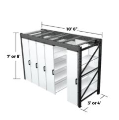 series 10 levpro rail-less mobile storage system for medium size spaces