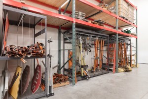 miscellaneous tools and part storage in warehouse