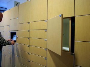 accessing smart lockers using touch screen