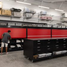 static shelving with tambor doors at UNLV Football Facility